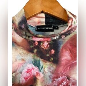 Prettylittlething Rose Femme Renaissance Long Sleeve Size S